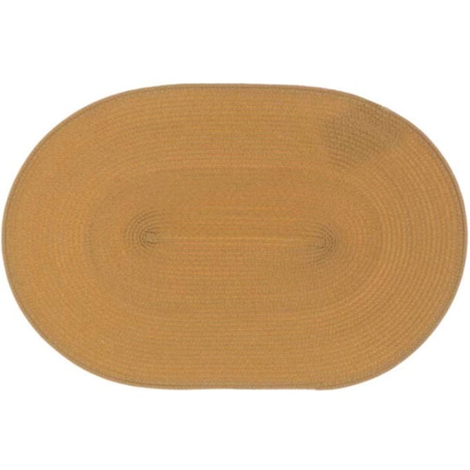 Unique Living - Placemat Daisy - Ovaal - Rotan - Okergeel - 45x30cm