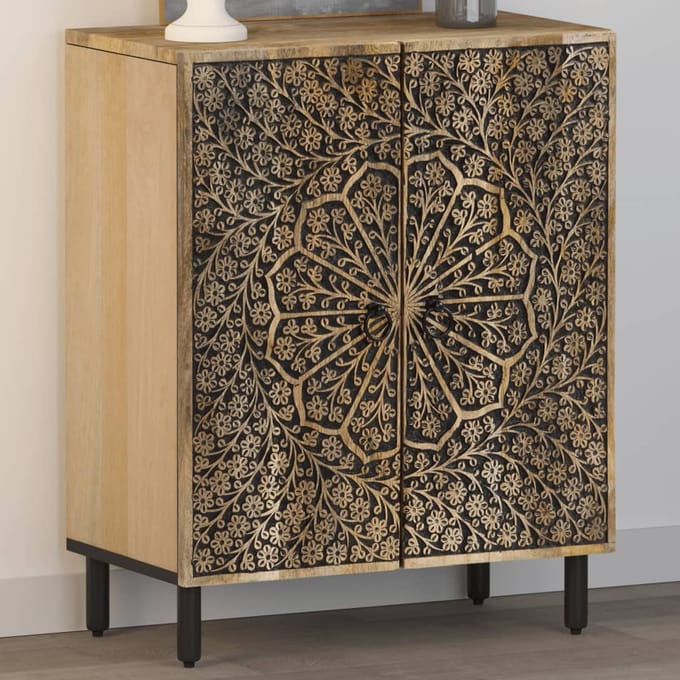 vidaXL - Bijzetkast - 60x33x75 - cm - massief - mangohout