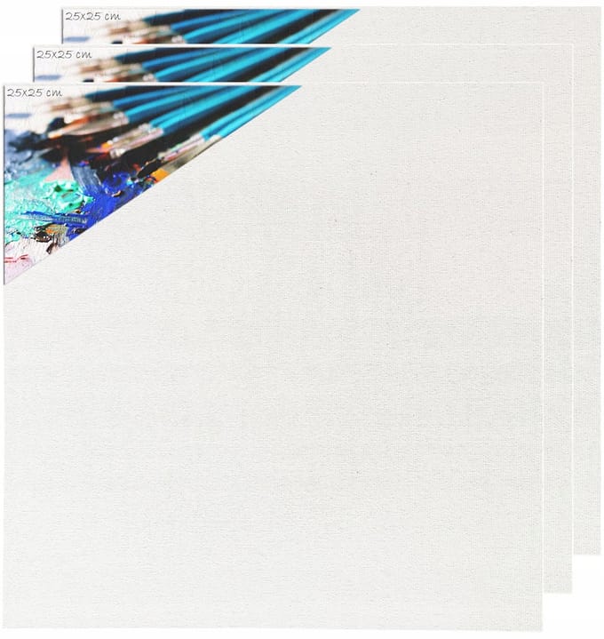 3x Canvas Panelen 25x25 cm - Merkloos