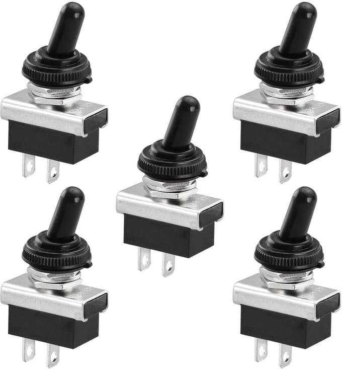 Zeynomax - Tuimelschakelaar - Waterdicht - 25 A - 12 V - 2-polig - Vergrendelend - Ideaal voor auto en boot - Compact model