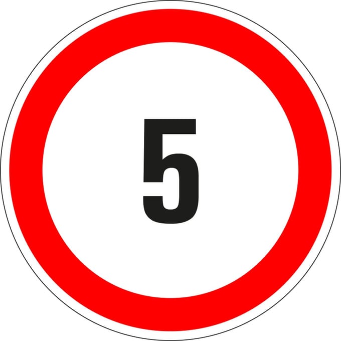 5 sticker - zelfklevende folie 100 mm