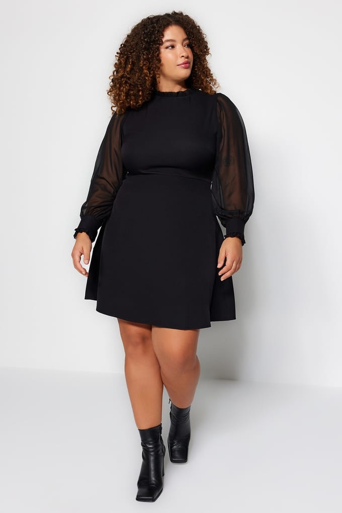 Curve dames mini lange avond-/dagelijkse getailleerde plus-size jurken