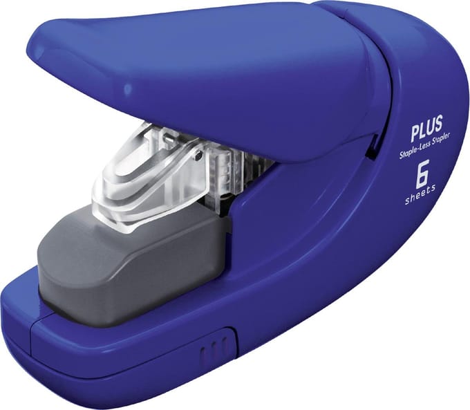 Nietmachine plus nieten zonder nietjes blauw | 5 stuks