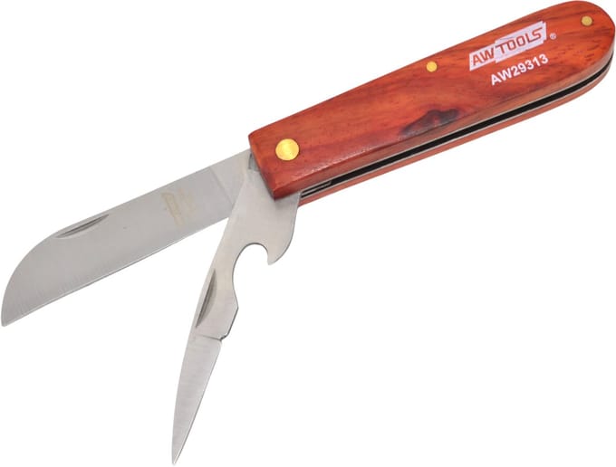 Awtools AW29313 - Monteursmes - 180 mm - RVS - Houten Handvat