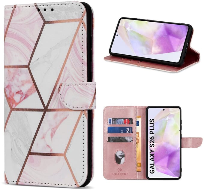 Solidenz hoesje - Geschikt voor Samsung Galaxy S26 Plus - Bookcase - Marmer