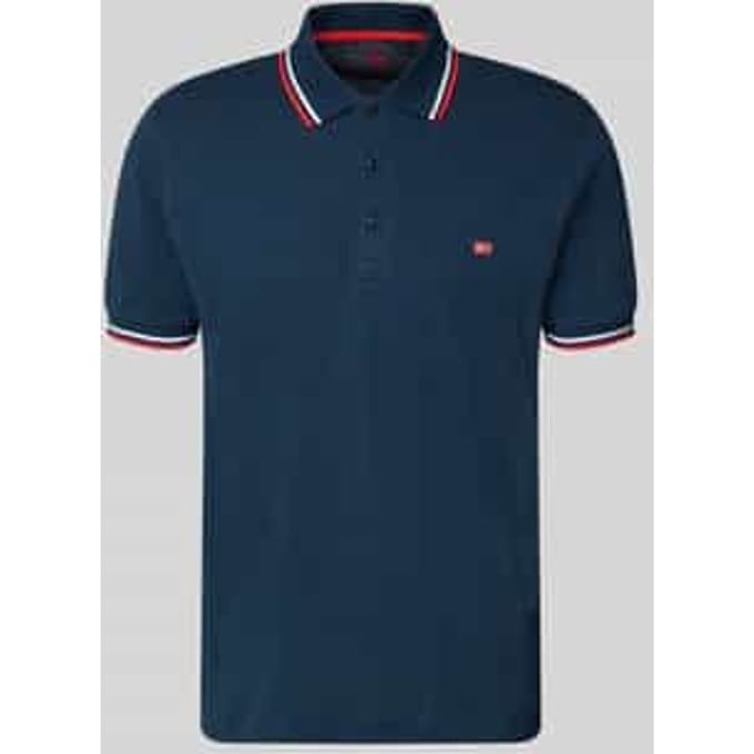 regular fit poloshirt met contrasterende strepen