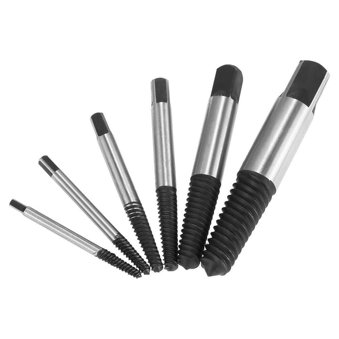 6 stuks gebroken bout schroef extractor verwijderaar set Easy Out boor bits kit 3-22mm 3-22mm & 6pcs