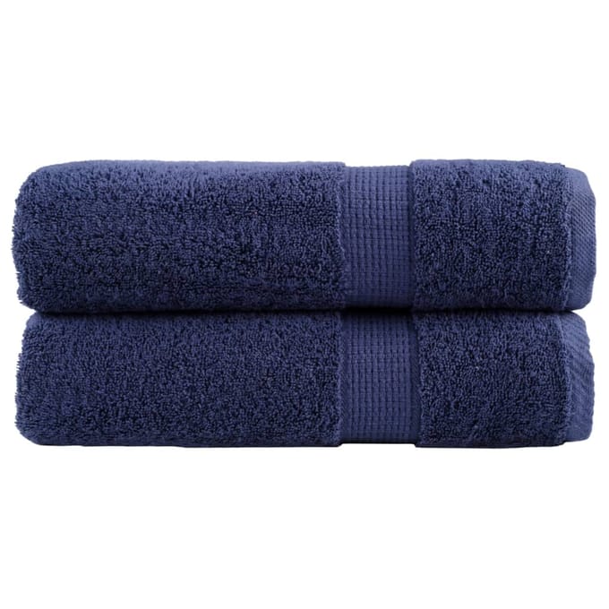 vidaXL - Badhanddoeken - SOLUND - 2 - st - 600 - g/m² - 70x140 - cm - marineblauw