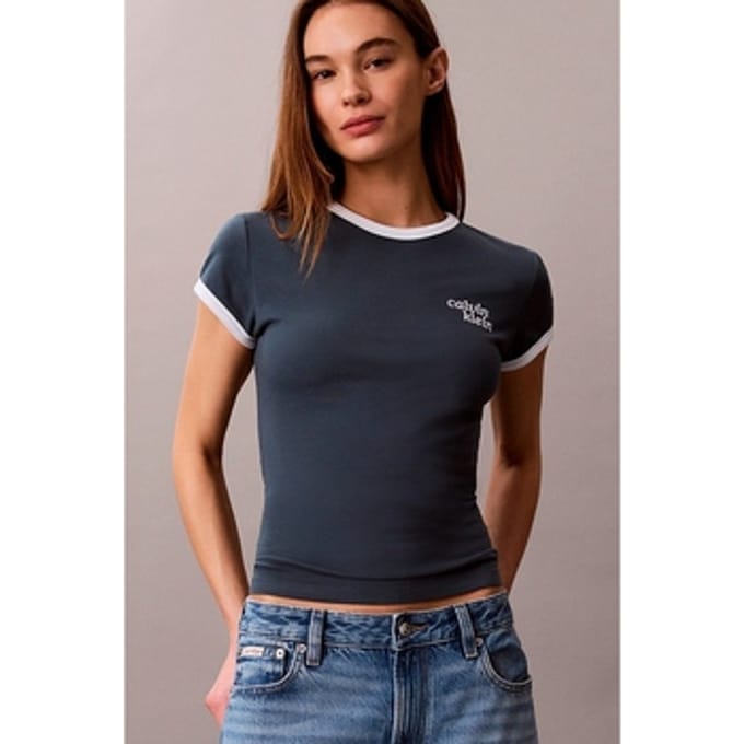 T-shirt Calvin Klein Jeans Lv047g803g Ss Slim Logo Ringer Tee