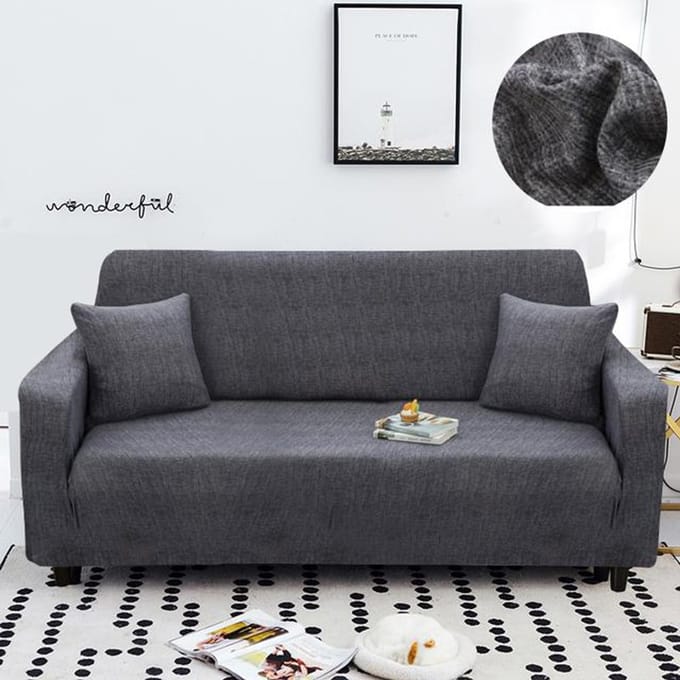 Housse de canapé tout compris pour canapé de différentes formes housse de canapé extensible housses de causeuse élastique housse de canapé de Style L Small(90-140cm) 1pc black