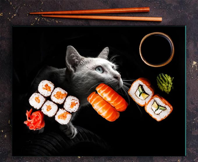 TMK ArtDeko - Glazen Snijplank - 40x30 cm - Kattenmotief