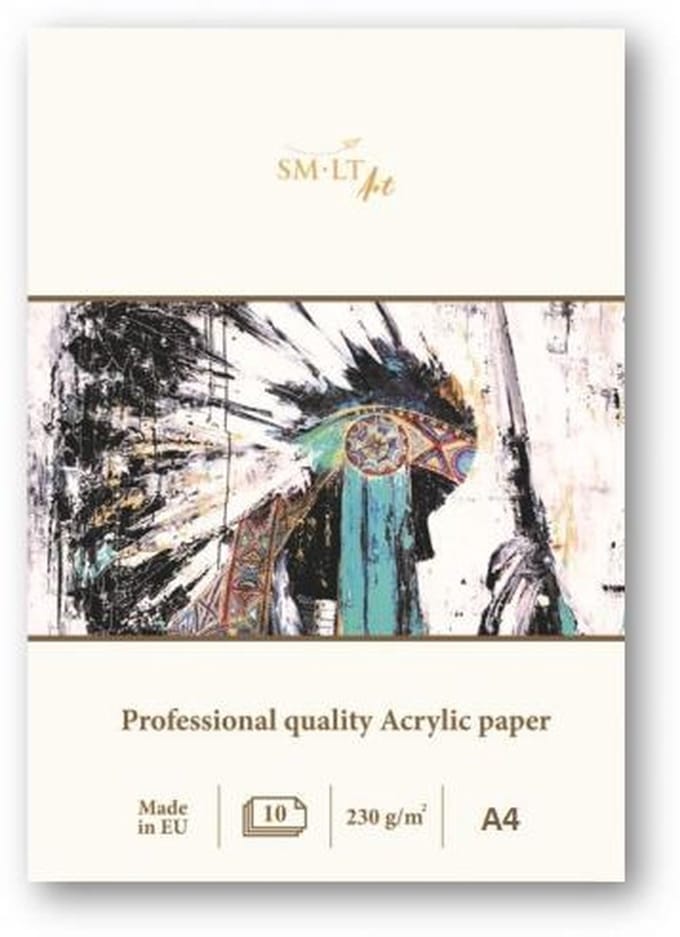 SMLT acryl papierblok A4 420gr 10 vel luxe FSC-karton.