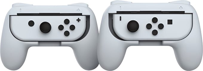 Heuts Goods - Joy Con Controller Grip geschikt voor Nintendo Switch - Joy Con Controller Grip - Nintendo Switch accessoire geschikt voor Nintendo Switch - Set van 2 - Wit/Wit