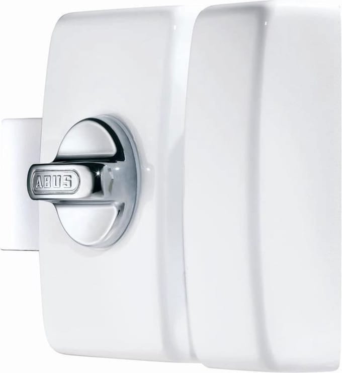 Slot - ABUS - V83 CB 45 W EK - Witte kast, stalen sluitplaat, chroomstalen grendel - Dubbele cilinder