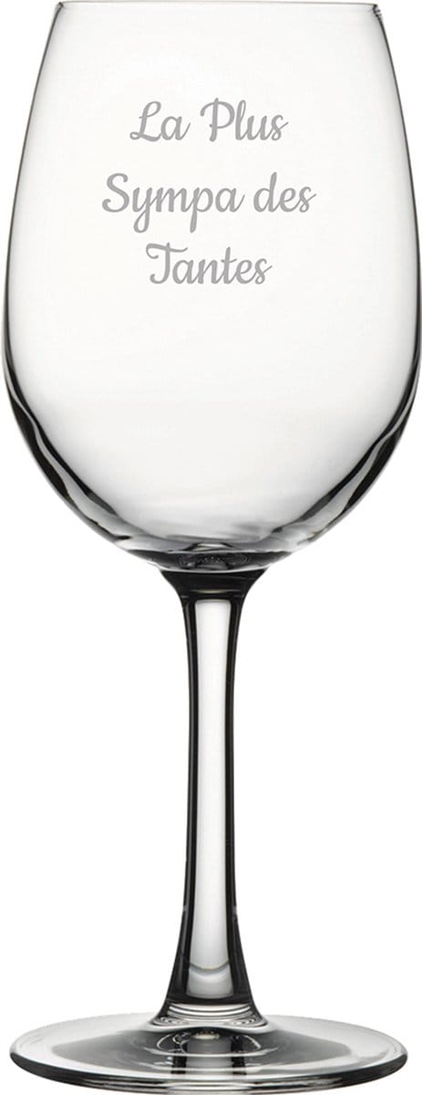 Witte wijnglas gegraveerd - 36cl - La Plus Sympa des Tantes