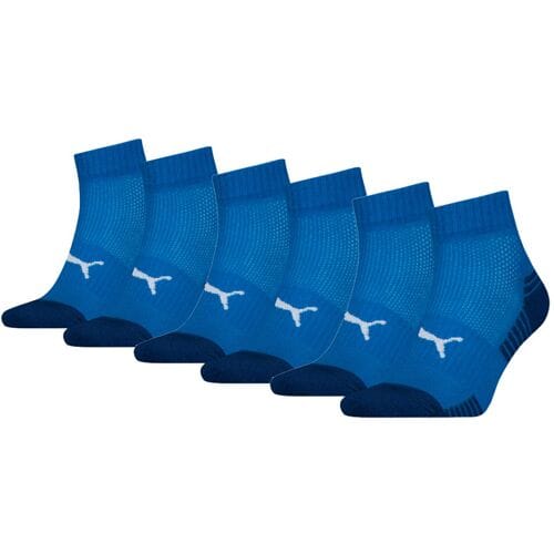 Puma Sport Cushioned Quartersokken Light 6-pack Blauw-43/46