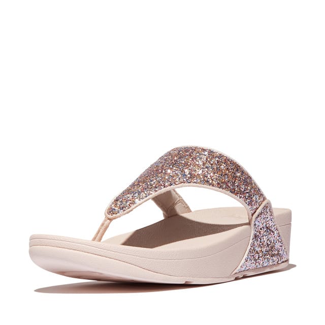 FitFlop Lulu Multi-Tonal Glitter Toe-Post Sandals Vrouwen - Nude Rose Mix