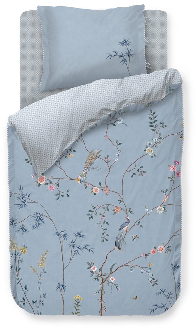 Pip Studio Bamboo Blossom kussensloop - Lichtblauw - 60 x 70 cm
