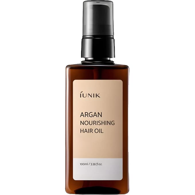 Huile capillaire nourrissante à l'argan IUNIK 100 ml beige