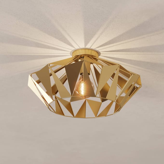 EGLO Carlton Plafondlamp - E27 - Ø 47 cm - Goud - Staal