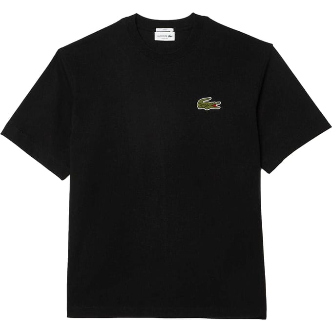 Lacoste Heren Zwaar Katoen Oversized T-shirt (Zwart)