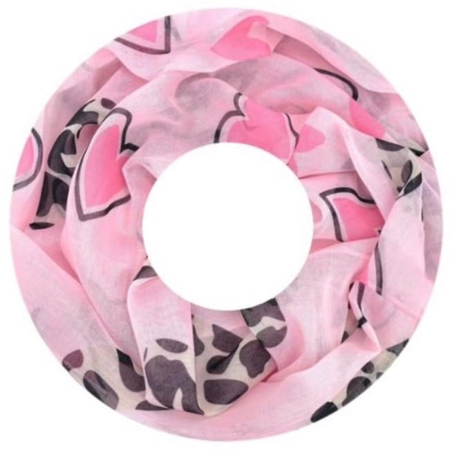 Dunne Colsjaal - Print - (33751#) - Roze