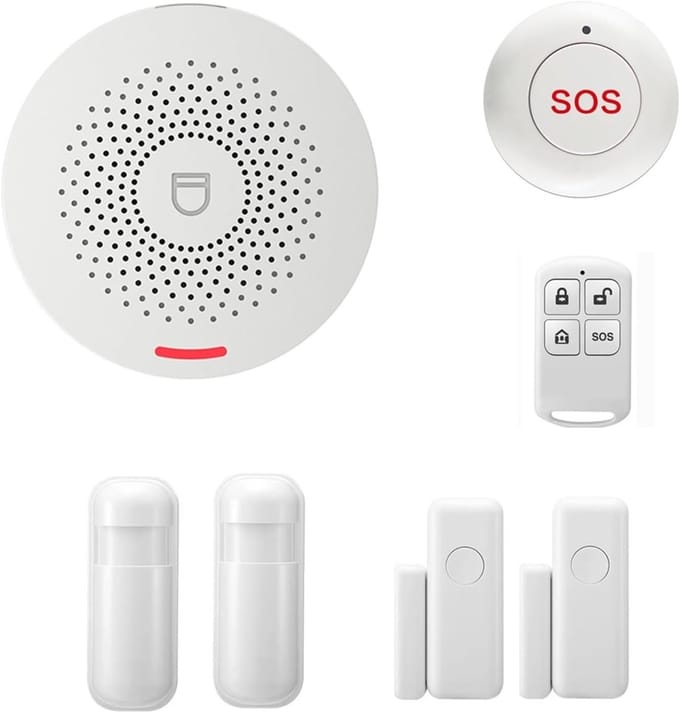 Wifi Alarmsysteem Kits - Beveiliging Inbreker - Huis Beveiligen - Ingebouwde PIR Sensor - Diameter 79mm - Wit