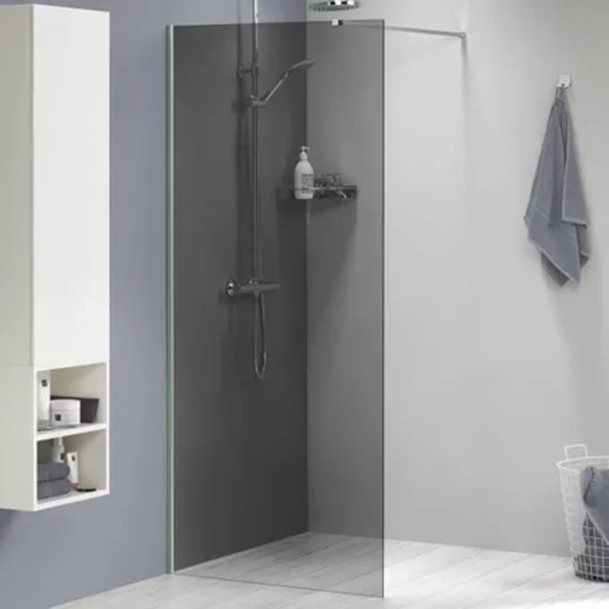 Sealskin Inloopdouche Mix&match 88x200cm - Geborsteld Rvs Profiel - 8 Mm Rookglas