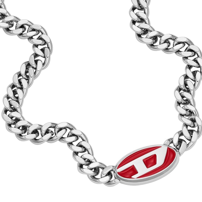 Diesel DX1446040 Heren Collier - Zilverkleurig