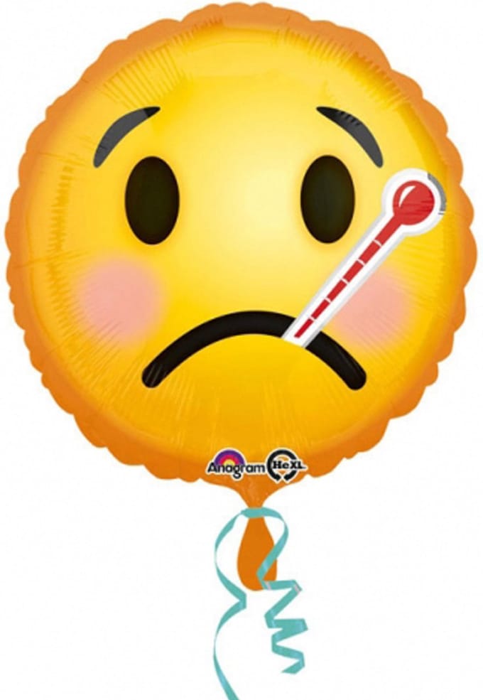 AMSCAN - Zieke emoticon ballon - Decoratie > Decoratie beeldjes