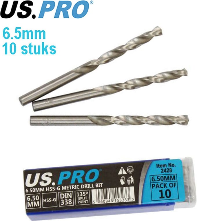 Metaal boren HSS-G 6.5 mm (10 stuks)