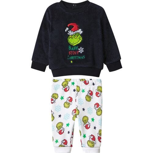 Lidl Pluche baby kerstset 2-delig The Grinch (Donkerblauw/wit, 62-68)