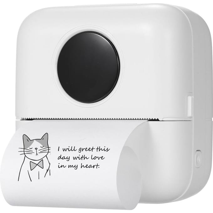 Draagbare mini-pocketprinter Draadloze BT thermische printer Fotonotities Fouten Memo thermische printer wit