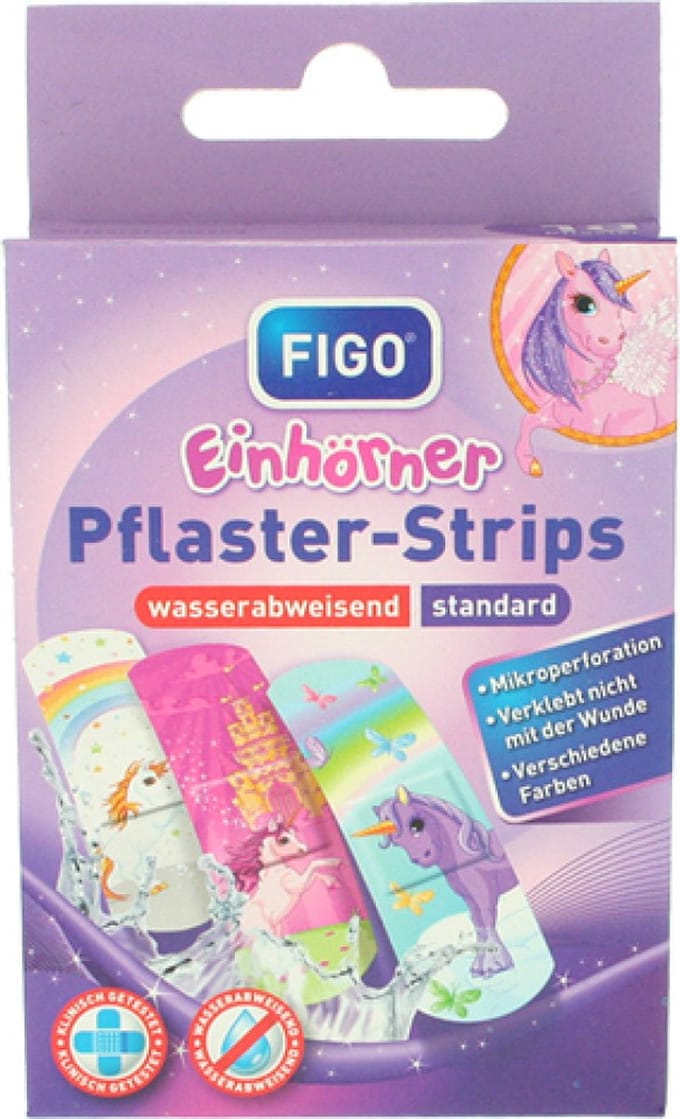Figo waterafstotende pleisters voor kinderen - Eenhoorn 10 stuks