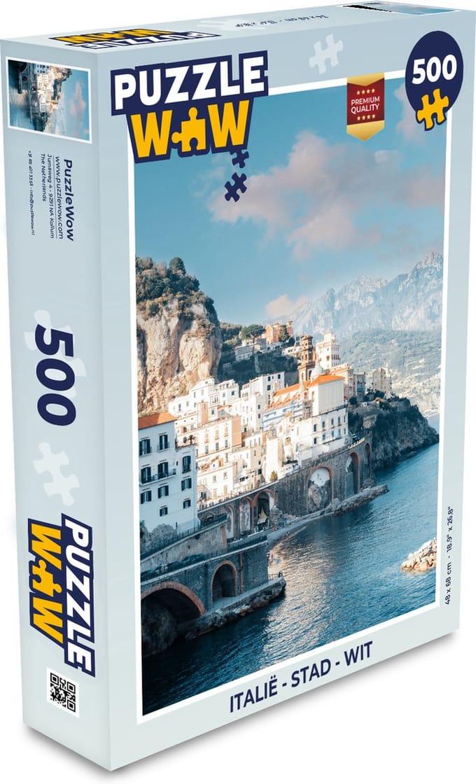 Puzzel Italië - Stad - Wit - Legpuzzel - Puzzel 500 stukjes