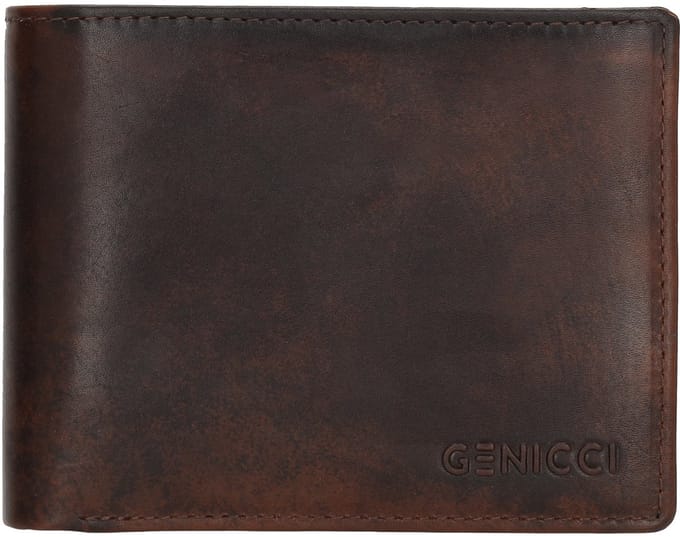 Genicci Portemonnee / Portefeuille - Billfold - Leer - Noble - Bruin