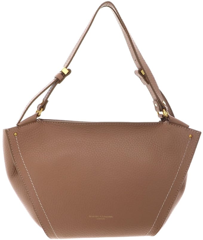GIANNI CHIARINI Leren handtas schoudertas Bloom Hand Bag Clay Lichtbruin