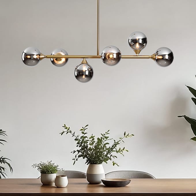 LumenXL Hanglamp Aster - goud - rookglas - spiegeleffect