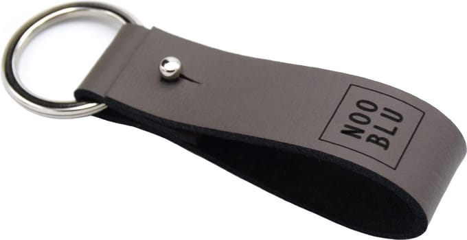 NOOBLU KEY SLING Classic sleutelhanger - Senso leer - Lead grey