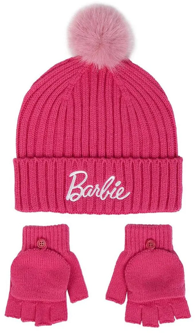 Set Barbie | Muts | Handschoenen | Roze | 2 pieces | Pink | One Size | Disney