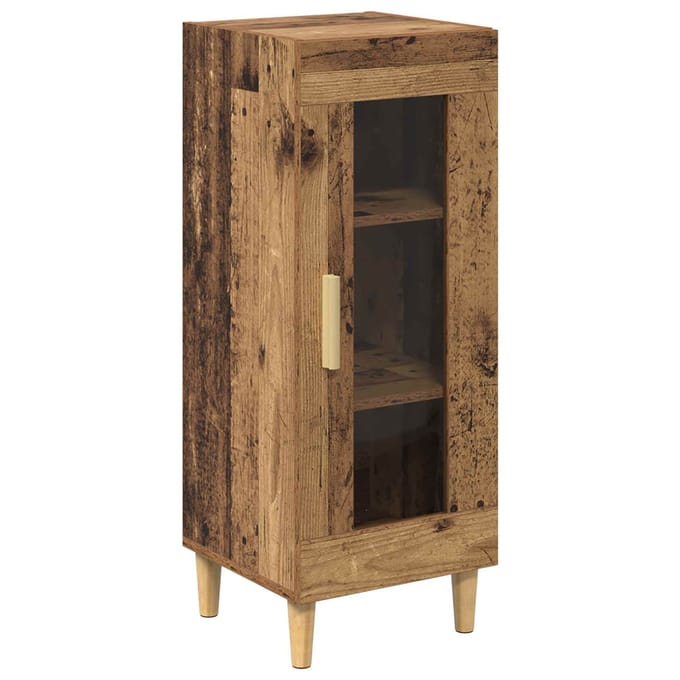 vidaXL - Dressoir - Oudhout - 34.5 - x - 32.5 - x - 90 - cm - Bewerkt - hout