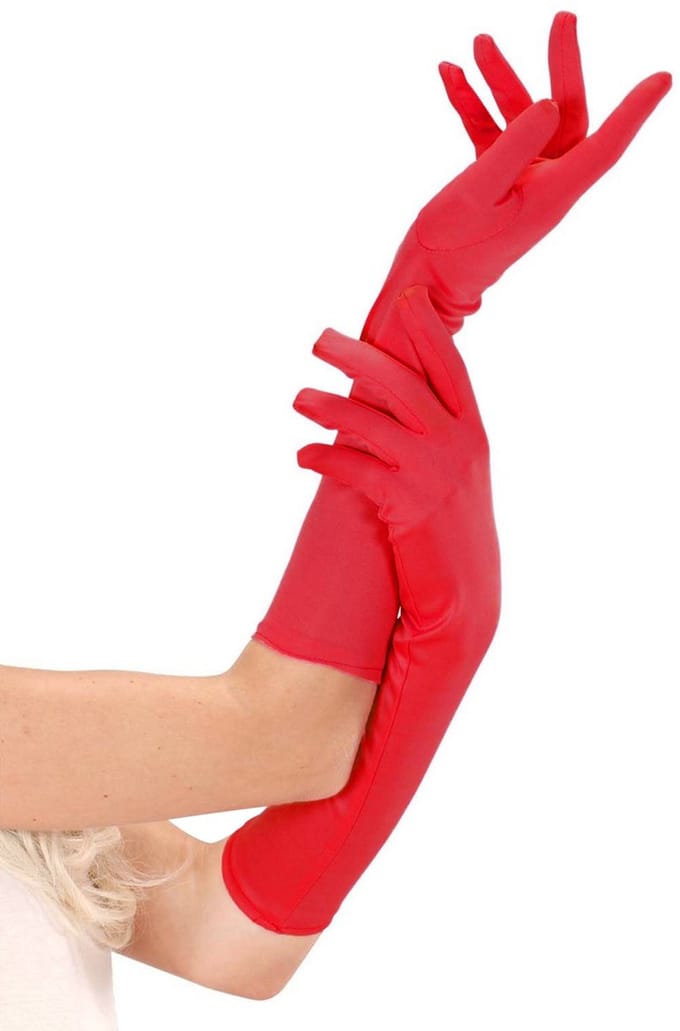 Vegaoo - Rode lange handschoenen voor volwassenen