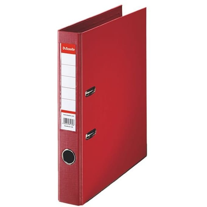 Esselte Ordner Power Nr. 1 - PP - A4 - rugbreedte 50 mm - verwisselbaar rugetiket - rood