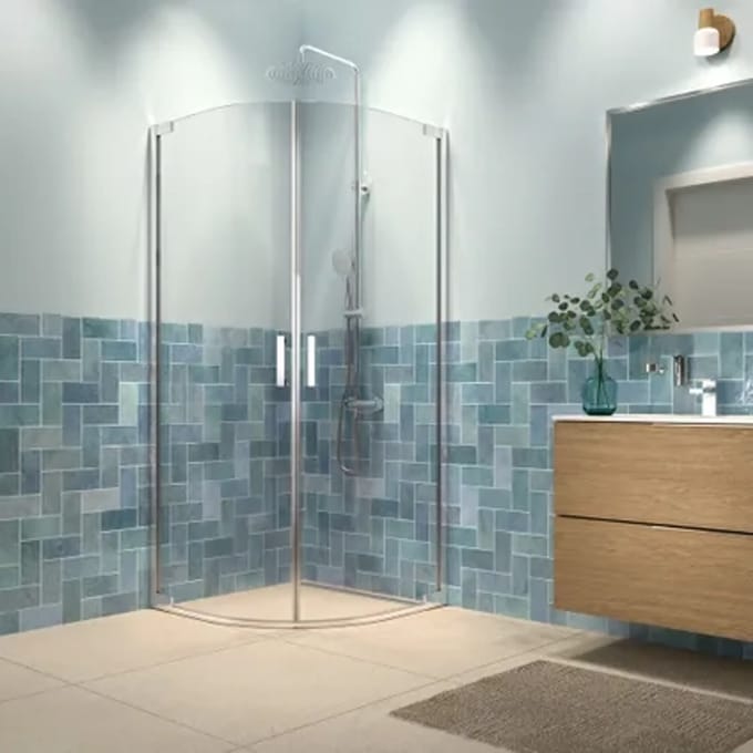 Sealskin - Douche Hoekinstap Inc 100 X 200cm - Chroom Profiel - 8 Mm Helder Glas