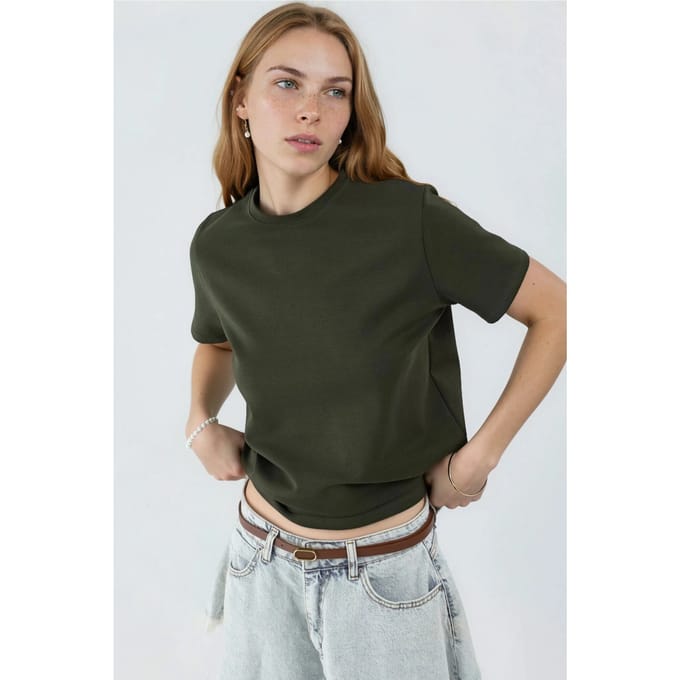 Effen Ronde Hals T-Shirt