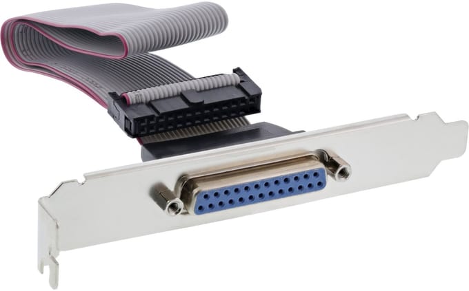 InLine® Slotplaatje, DB25F naar 26-pins interne stekker, 0.35m
