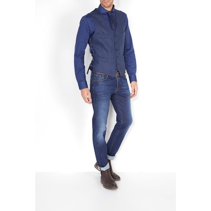 River Woods Fancy 4 Pkt Gilet Blue Größe: 48 | Gilets Outlet | Herren | Blau