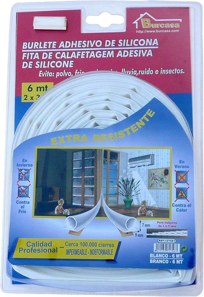 Flexibele Tochtstrip voor Onder Deuren - 6 Meter Wit