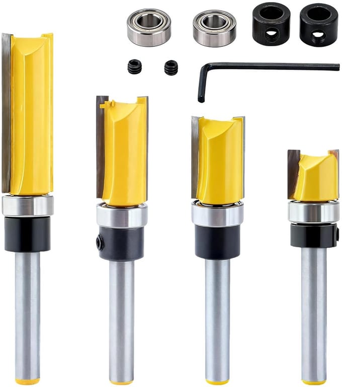 Rechte Router Bits Set met Lagers voor Houtbewerking en Frezen