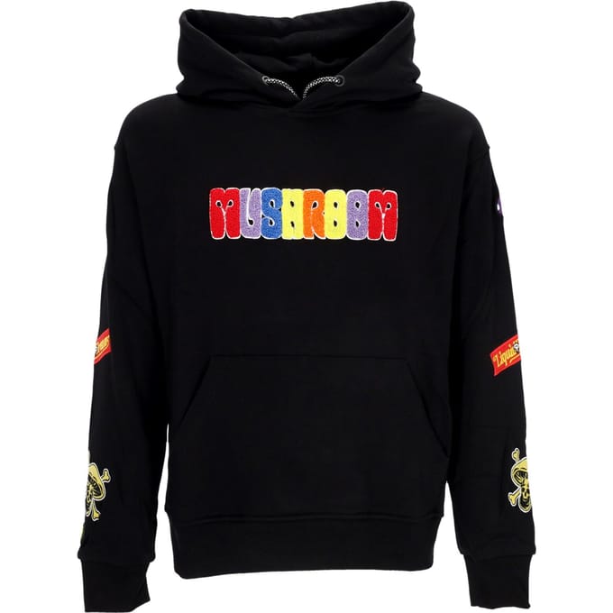 Sublimatische patch-hoodie voor heren, zwart